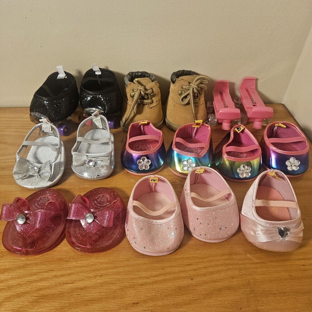 BUILD A BEAR LOT Of Shoes 7 Pairs One Single Skates Slippers Ballet Sandals